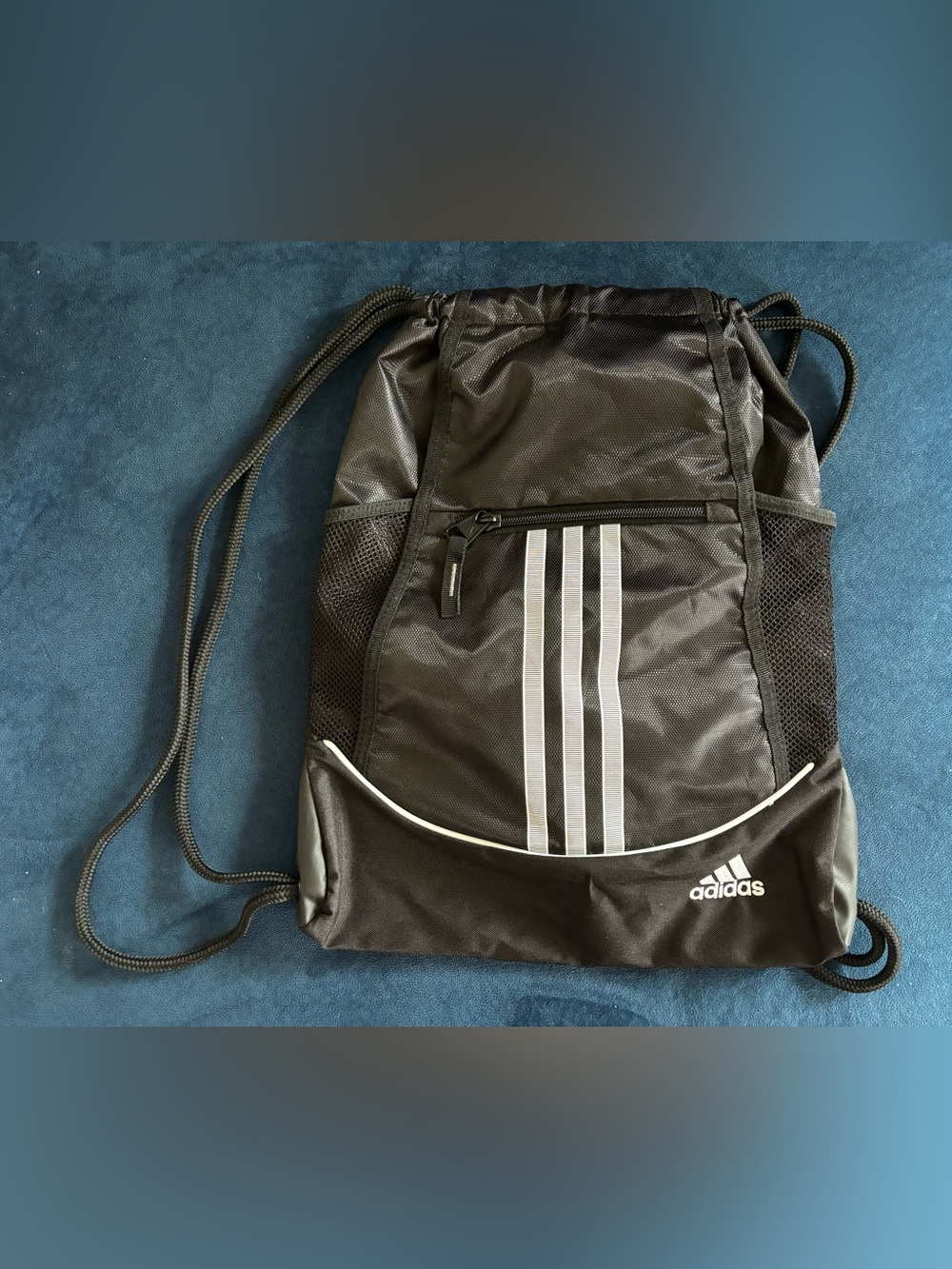 black Adidas Alliance II sackpack drawstring backpack new